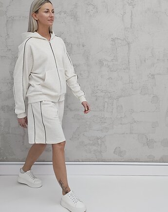 Dita komplet bluza na zamek i spodenki z lamówkamii Straciatella, Ablush