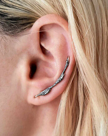 Kolczyki- nausznica Gałązka Black na lewe ucho, ZIĘBA