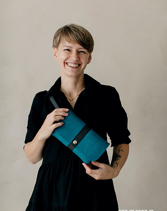 Marmollada - torebka filcowa nerka TURKUS + c, marmollada