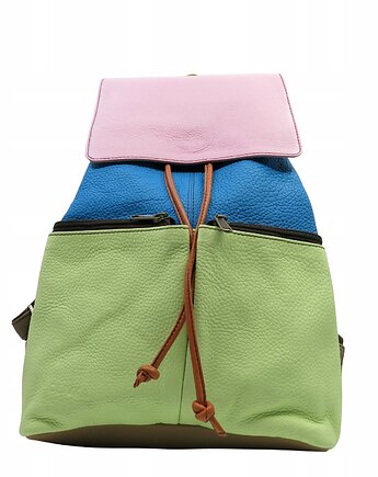 Plecak skórzany pojemny kieszenie wygodny kolorowy zero waste OLIVKA, Olivka Warsaw