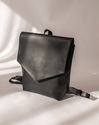 LINE Black Vegan-Leather Backpack, Zoe&co