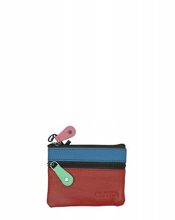 Saszetka skórzana skóra naturalna na klucze bilon poręczna OLIVKA, Olivka Warsaw