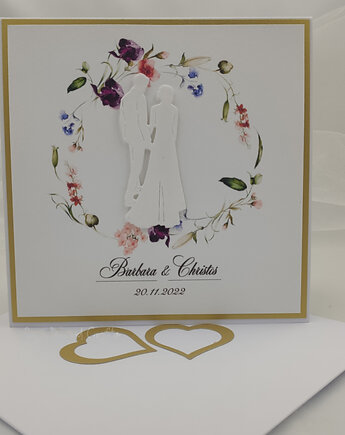 Kartka na ślub z personalizacją w ozdobnej kopercie W 58, Anna Art and Crafts