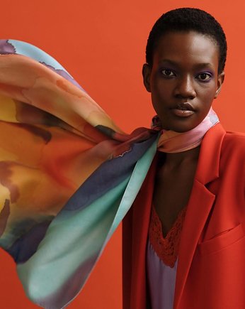 FLORAL FANTASY - apaszka jedwab AHIMSA SILK, Ewa Zwolinska