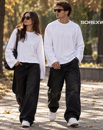Longsleeve Boxy Fit-Biały, SOREXWEAR