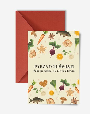 Kartka świąteczna Boże Narodzenie, pysznych świąt, DODUMU