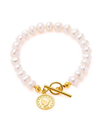 Bransoletka perły srebro 925 pozłacane, Coccola JEWELLERY