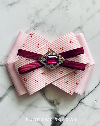 Brosza z kolekcji z wisienkami z kryształkiem Wiśnia, Pudrowy Różowy