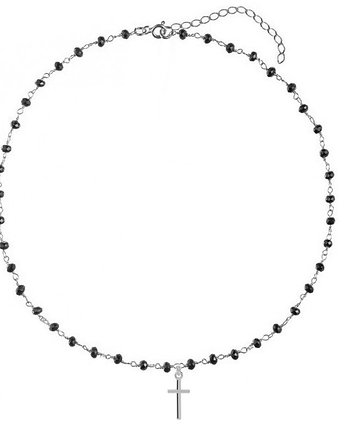Srebrny naszyjnik choker z czarnymi onyksami, ATdiament