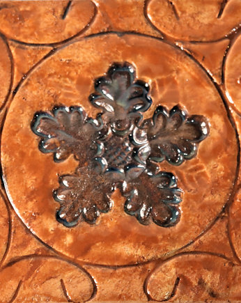 Płytki Ceramiczne Kafle pomarańczowe z ciemnym liściem, Ceramika Nastawka