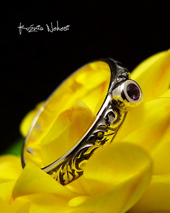 Pierścień - Purple - Ametyst Srebro, Kuźnia Nehesi