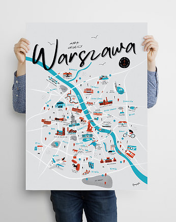 Warszawa Mapa plakat 50x70 cm, Cyrografik