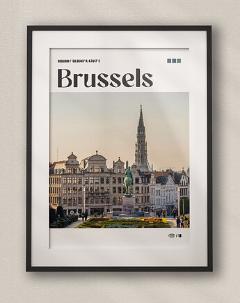 Minimalistyczny plakat Bruksela Belgia  - Do salonu, sypialni, biura, DAPIDOKA