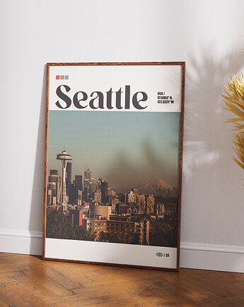 Minimalistyczny plakat Seattle USA, DAPIDOKA