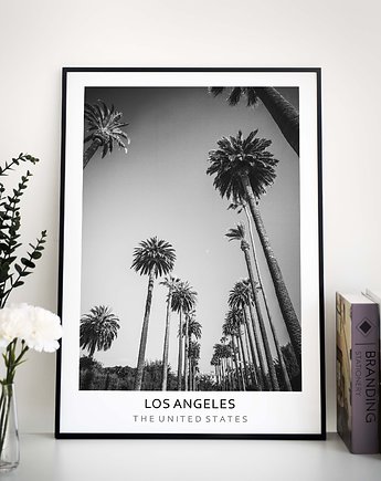Plakat  czarno biały - Beverly Hills, Los Angeles, raspberryEM