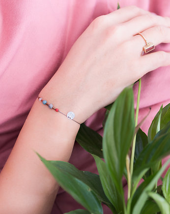 Bransoletka Zodiac Rak Koral Jaspis Jadeit Kamień Księżycowy, w hand works