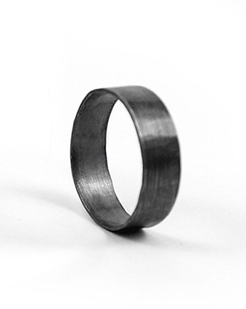 OBRĄCZKA UNEVEN - srebro oksydowane, COCONUT