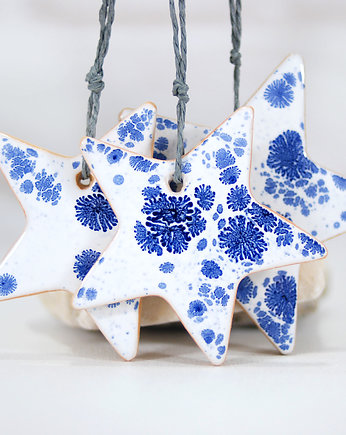Ceramiczne gwiazdki choinkowe - szron, 10FingersArt