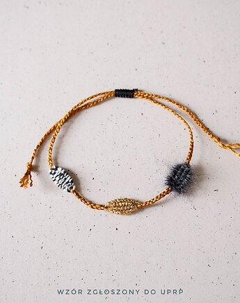 Bransoletka ręcznie robiona - regulowana, unikat, Słońcem Tkane