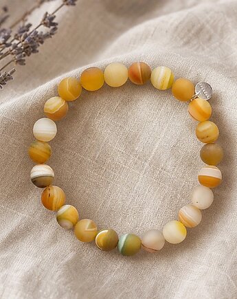Bransoletka Essential Earth, naturalny agat i srebro 925, Velucci