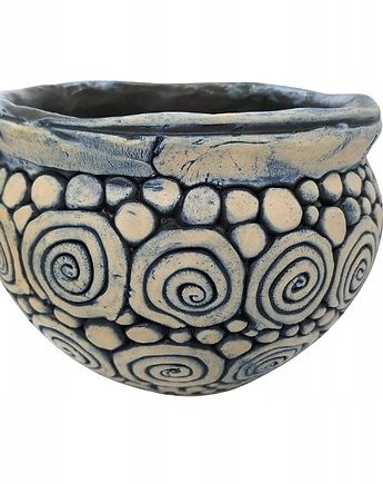 Doniczka Ceramiczna Handmade Morska Bryza. Doniczka Ręcznie Robiona, Sklep Angelos