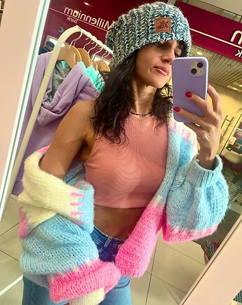 Kolorowy Sweter Damski Pastelowy, ŁAP NAS