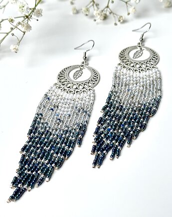 Duże wiszące kolczyki z kamieniami lapis lazuli, Mavipoppy
