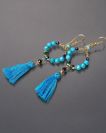 Kolczyki Wianki boho /blue lagoon/, Katia i krokodyl