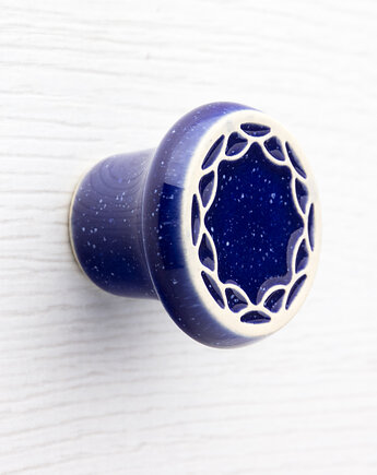 Gałka do mebli ciemnoniebieska nakrapiana, wz.4, pracowniazona