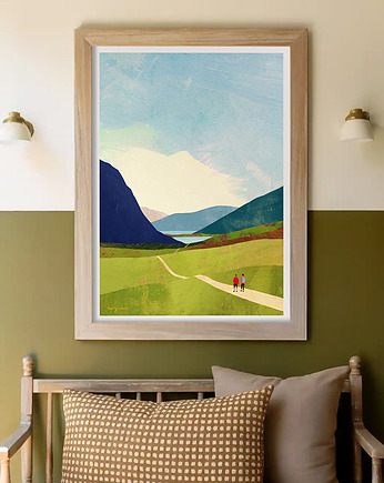Górskie wędrówki - dwa stawy w górach - plakat fine art, minimalmill