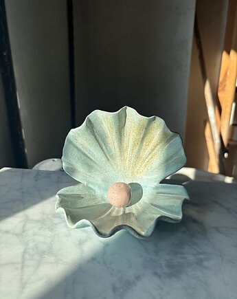 Ceramiczna Muszla Muszelka Skarbiec z Perłą na Biżuterię Fairy Dust, Maison Fragile