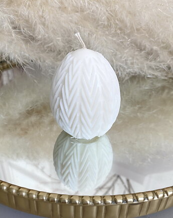 Świeca ekologiczna sojowa dekoracyjna jajko wielkanocne kolor wosku naturalny, Coccola JEWELLERY