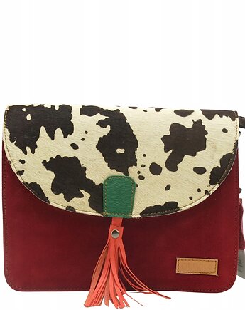 Torebka klasyczna elegancka skórzana zamszowa elegancka klapka wzór OLIVKA, Olivka Warsaw