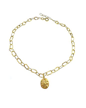 Łańcuch z blaszką z motywem słońca, Bijoux by Marzena Bylicka