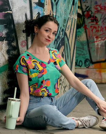 Disco - lekka i wyrazista koszulka nietoperek, Colormama