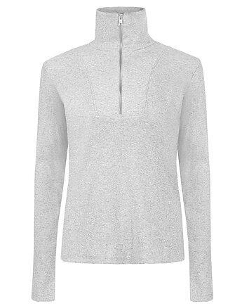 Longsleeve zipper grey, Patchouli