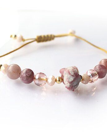 Surowy turmalin różowy i lepidolit -  ukojenie nerwów, KEIT