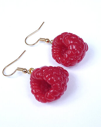 Kolczyki malinki, maliny, słodka biżuteria, NATAJKA