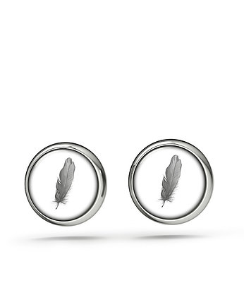 Kolczyki sztyfty - Piórko - mini, yenoo