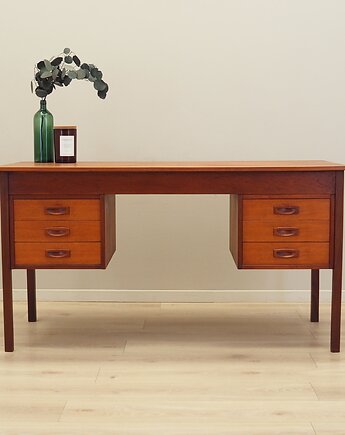 Biurko tekowe, duński design, lata 70, produkcja: Dania, Przetwory design