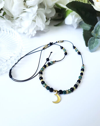 Naszyjnik- regulowana długość- z Cytrynem i Turmalinem, Seylla pracownia