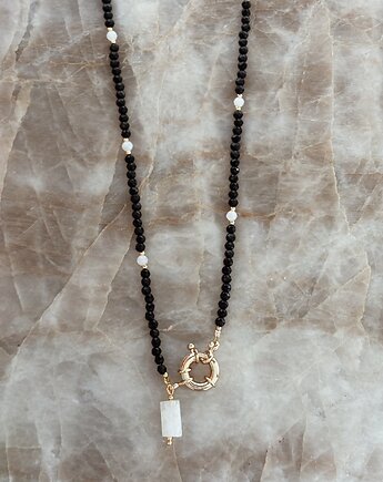 Naszyjnik damski Onyks, Kamień księżycowy i Cytryn, Chmolowska Jewellery