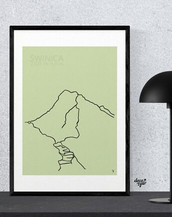 Plakat minimalistyczny Świnica, A3, decotyw, decotyw