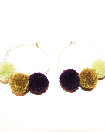 Wyjątkowe kolczyki BOHO POMPOM OLIVE, Sylwia Żak