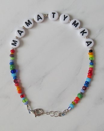 Kolorowa bransoletka z napisem MAMA TYMKA II, MERY