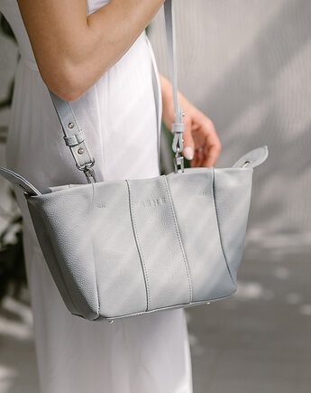 Skórzana torebka - szary - HARMONY BAG, NASHE