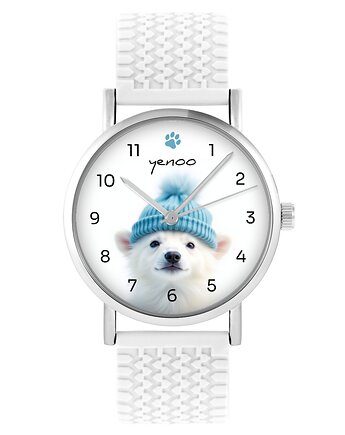 Zegarek - Miś polarny - silikonowy, biały