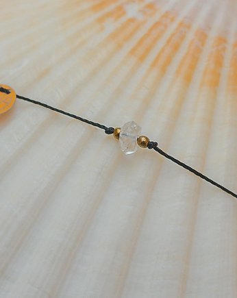 Sznurkowa Bransoletka - Diament Herkimer, w hand works