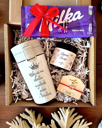 Box prezentowy Kubek termiczny bransoletka świeca czekolada, Natu Artwork