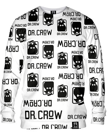 Bluza Bez Kaptura Męska DR.CROW Logo Biała, DrCrow